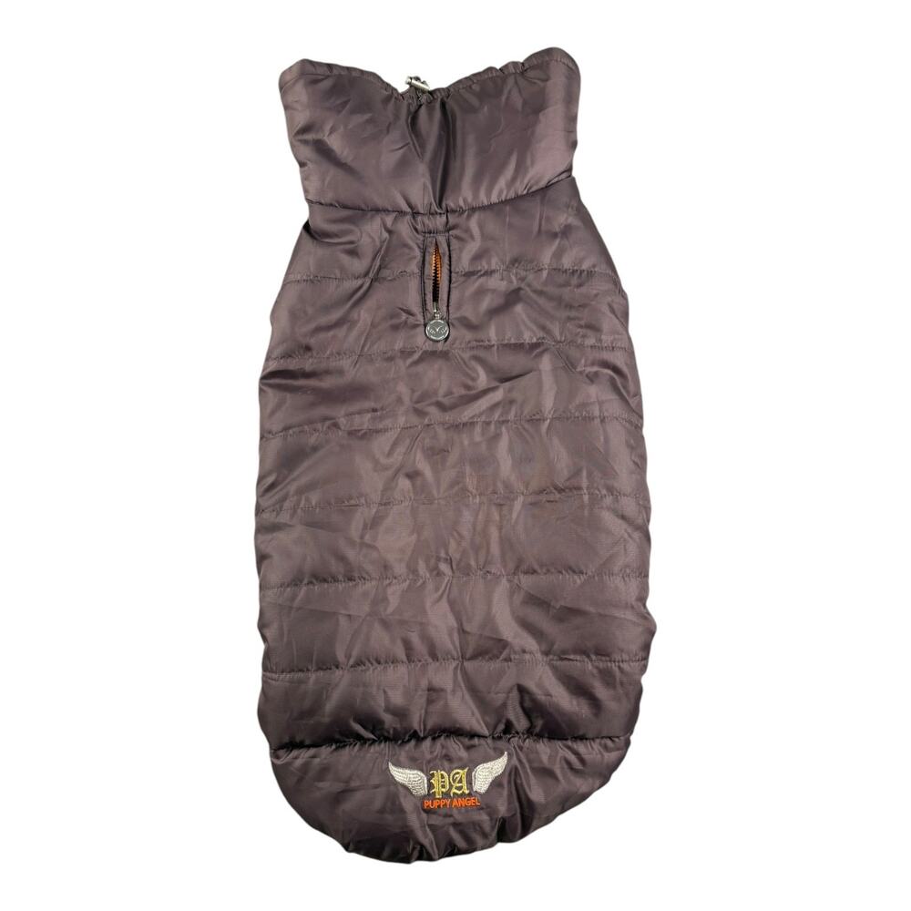 Puppy Angel Dog Puffer Jacket Turtleneck‎ Grey Zip Up Size 3XL